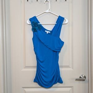 Elegant Blue Ruched Top